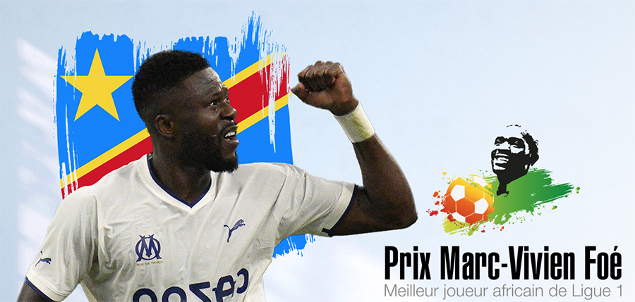 Football : le défenseur congolais de l'Olympique de Marseille, Chancel Mbemba reçoit le prix Marc-Vivien Foé du meilleur joueur africain de la Ligue 1